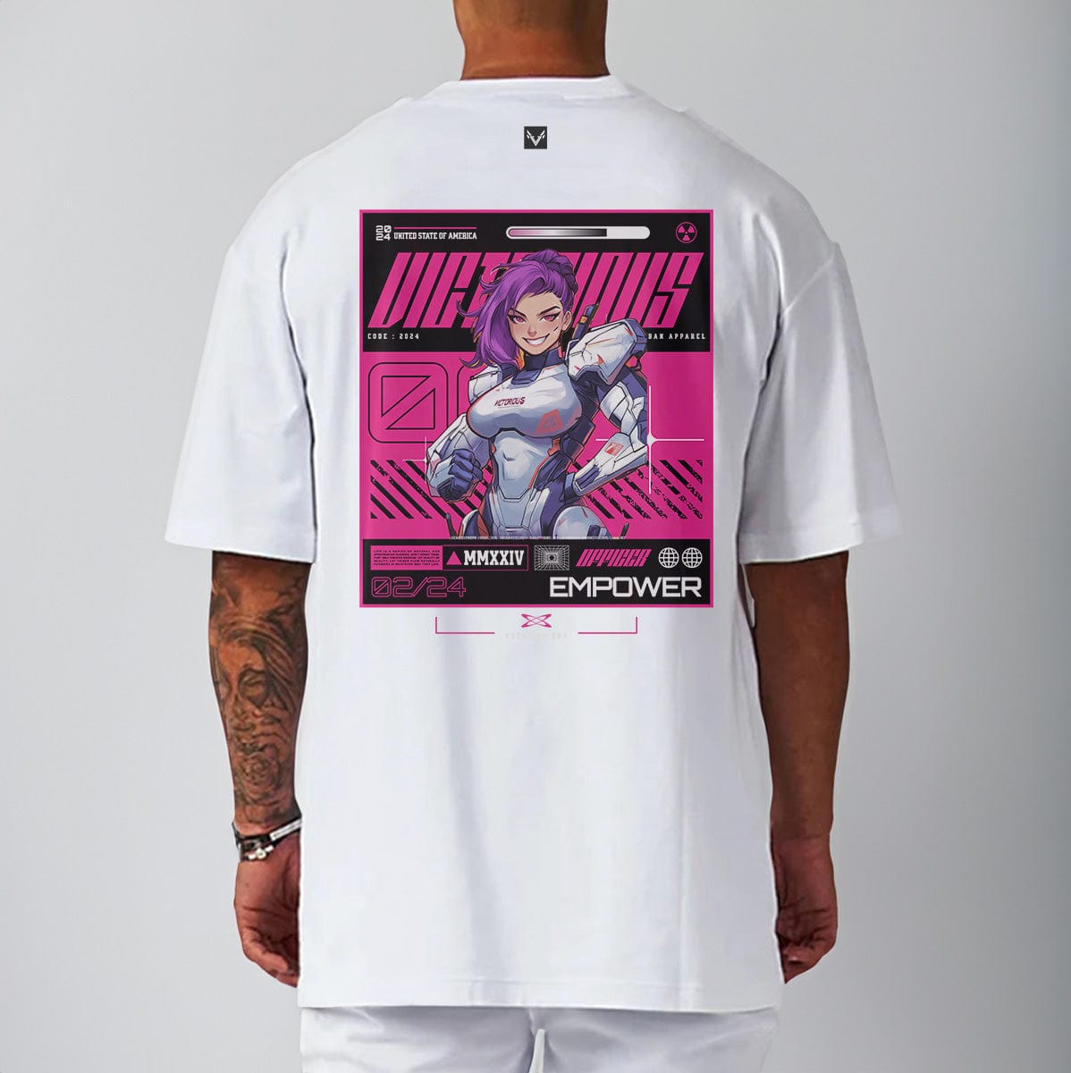 White / M Victorious "EVO XXIIV" Gym T-shirt (Oversize)