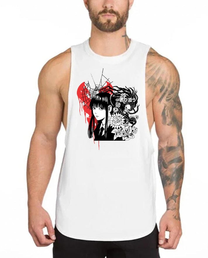White / M Victorious Japan Anime Symbiote 2026 Gym Tank Top