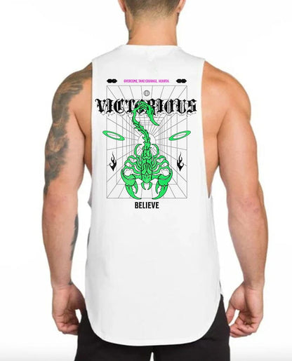 WHITE / M Victorious Sting Power (Low Neck) Tank Top