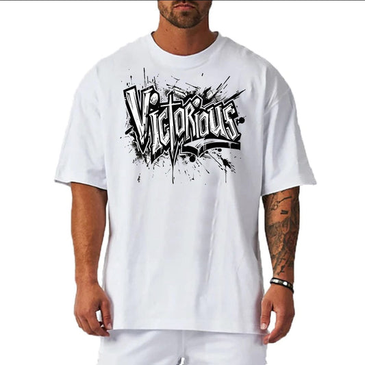 White / M Victorious VictoryVibes Oversize Gym T-shirt
