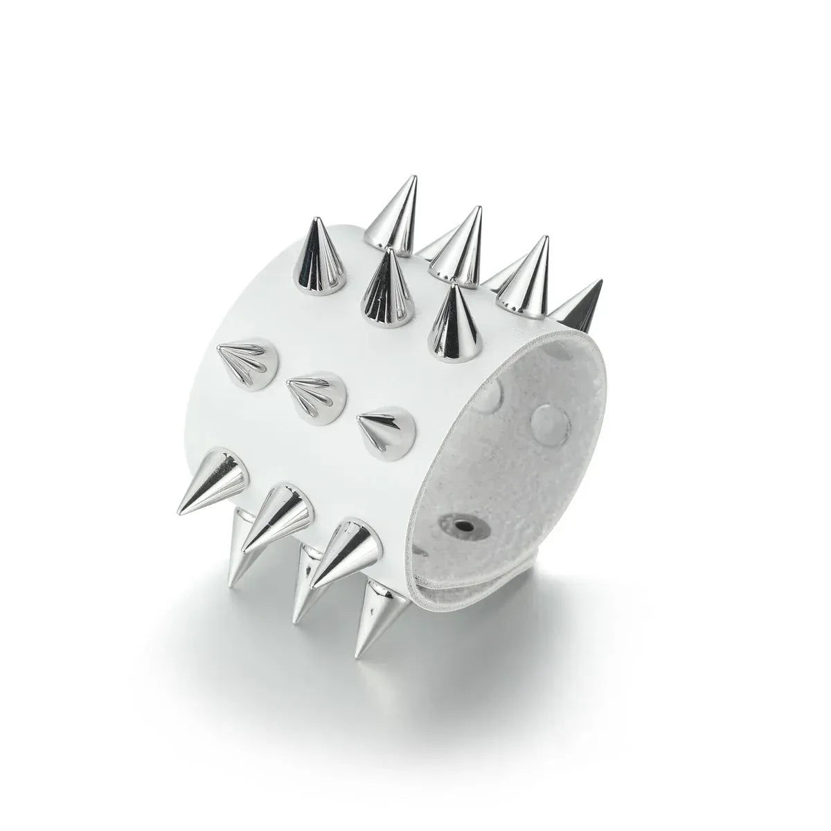 white Punk Studded Leather Bracelets Spiked Cuffs Black Wristband Men Women Goth Jewelry Gothic  Emo  Accessories