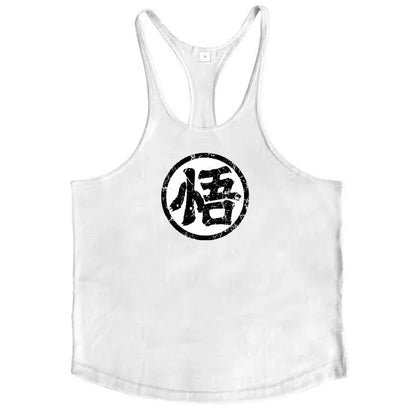 White / S Gym Fitness Bodybuilding Tank Top/ Mens Sleeveless Y-back Tank Tops