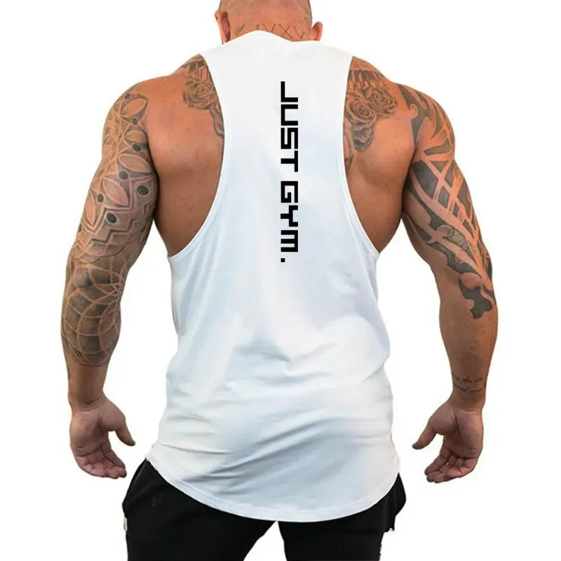 White / S Men's Workout Muscle Tank Top/ Bodybuilding Gym Tank Top