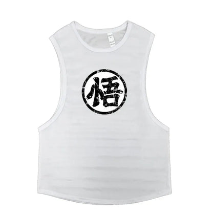 White / S Mesh Quick Dry Gym Bodybuilding Muscle Tank Top