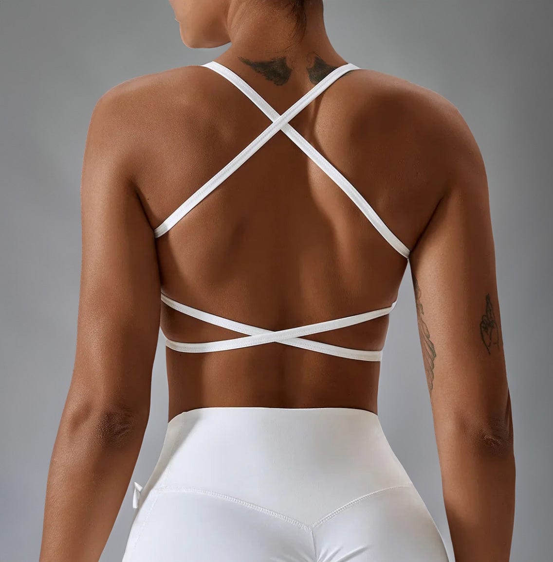 White / S ThunderPower Sports Bra by Victorious – High-Support, Performance Fit for Intense Workouts, CrossFit & Training