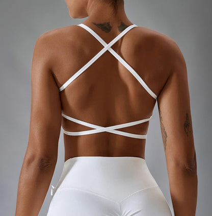 White / S ThunderPower Sports Bra by Victorious – High-Support, Performance Fit for Intense Workouts, CrossFit & Training