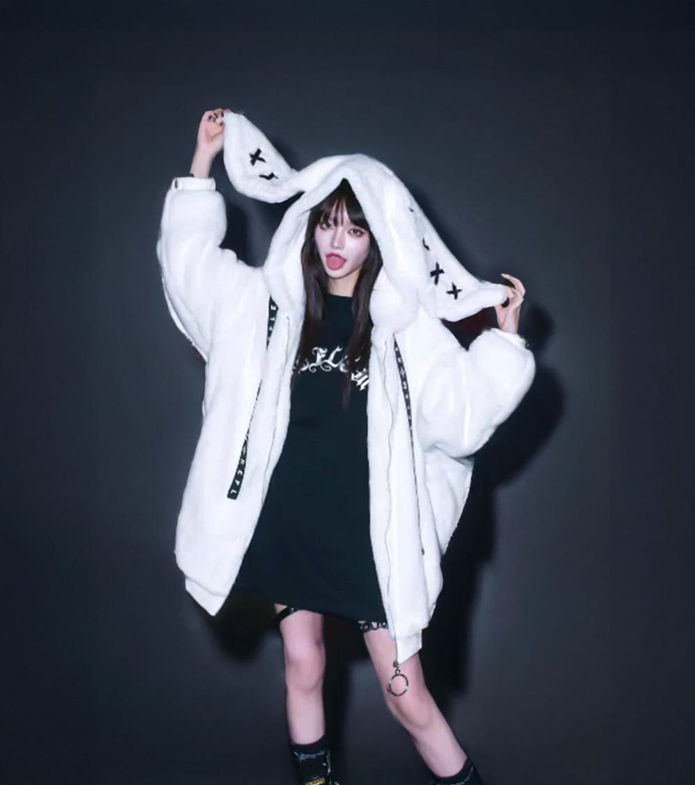 White / S Victorious Bunny Bliss Hoodie | Cozy & Stylish