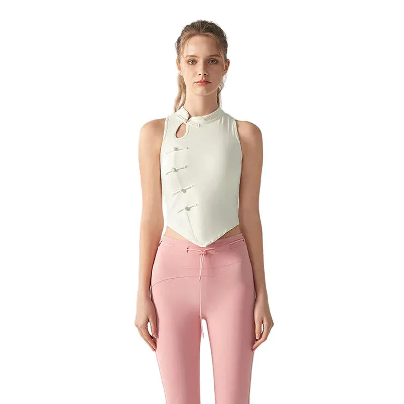 White / S Women Yoga Top ( Victorious Quantum Core)