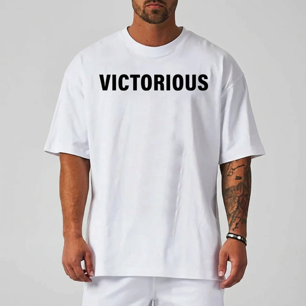 WHITE / XL Ellie's Victory Oversize Gym T-shirt