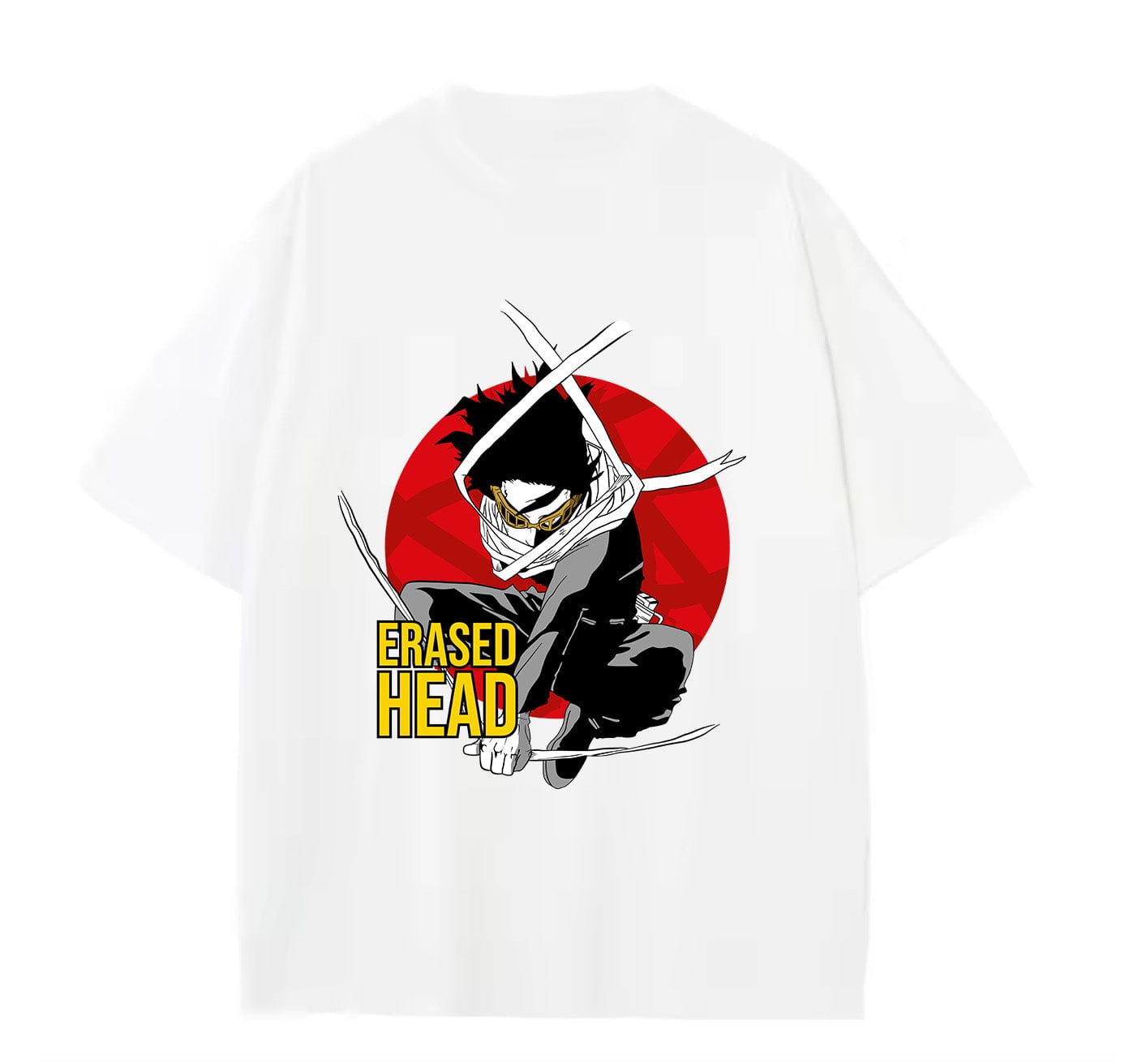 White / XS Erased Head (My Hero Academia) Anime Oversize T-Shirt