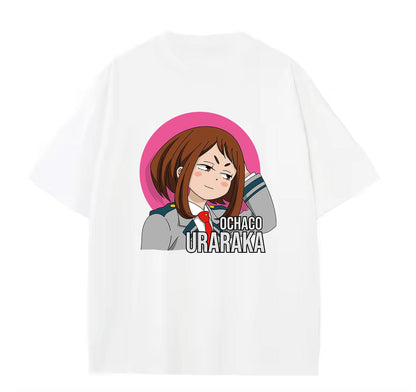 White / XS Ochaco Uraraka (My Hero Academia) Anime Oversize T-Shirt