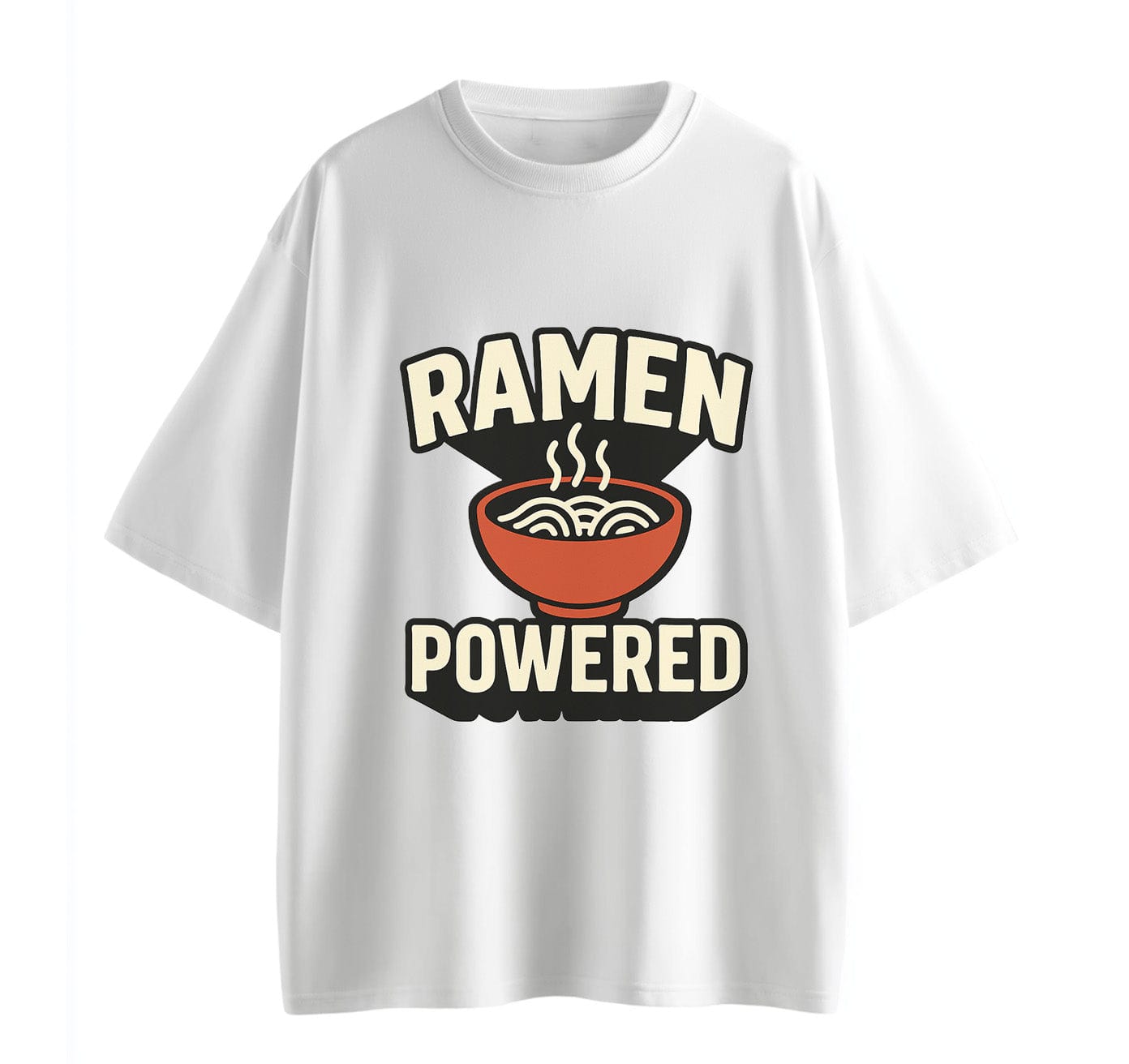White / XS Ramen Powered Anime Oversize T-Shirt