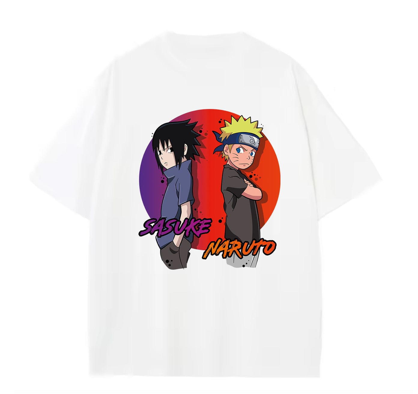 White / XS Sasuke (Naruto) Anime Oversize T-Shirt