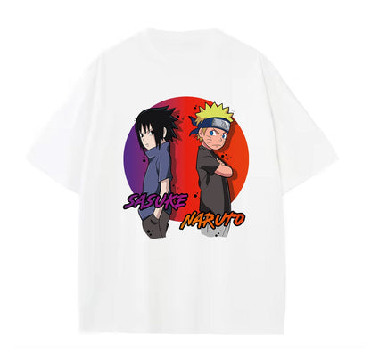 White / XS Sasuke (Naruto) Anime Oversize T-Shirt