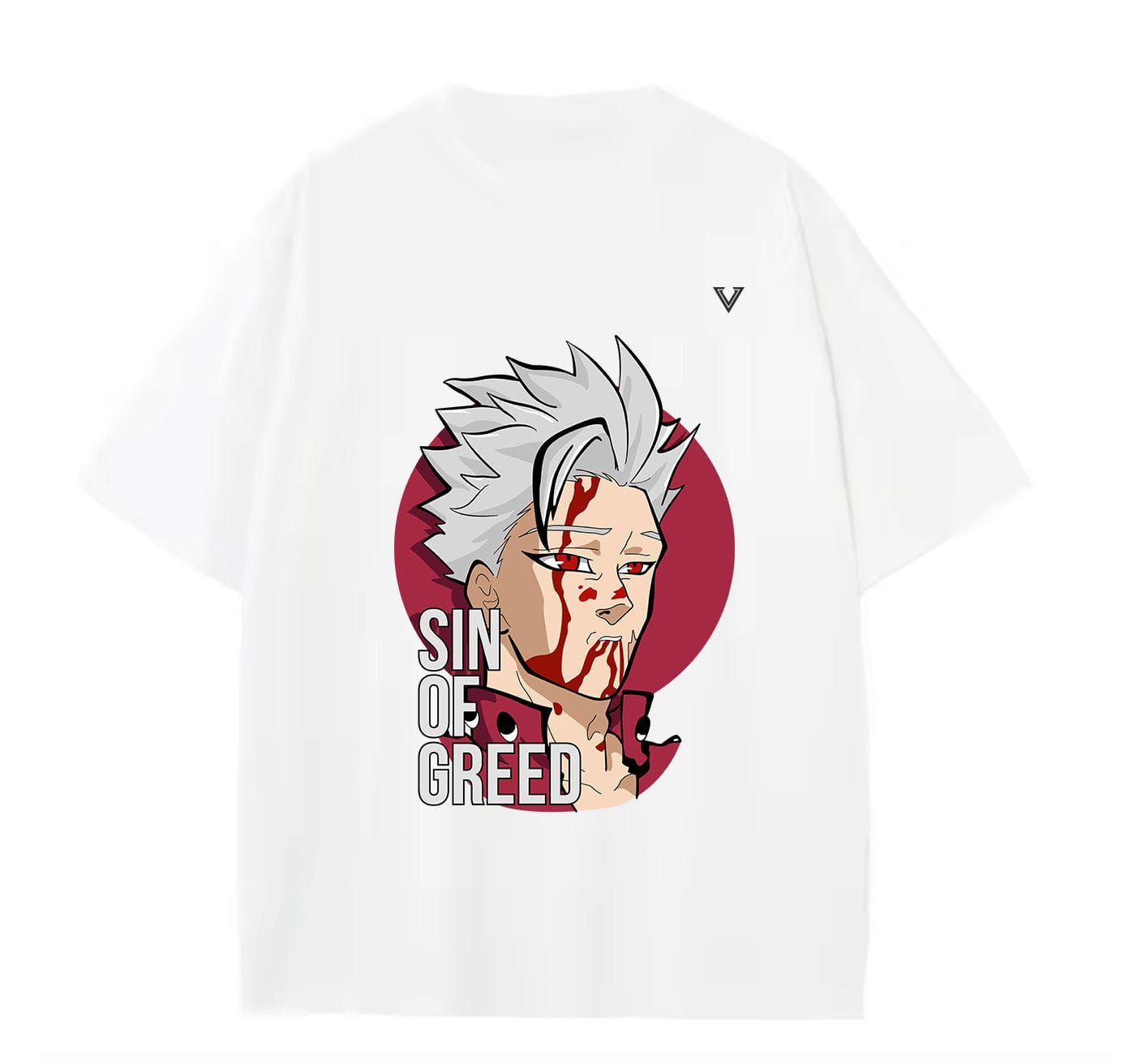 White / XS Sin of Greed (Seven Deadly Sins) Anime Oversize T-Shirt