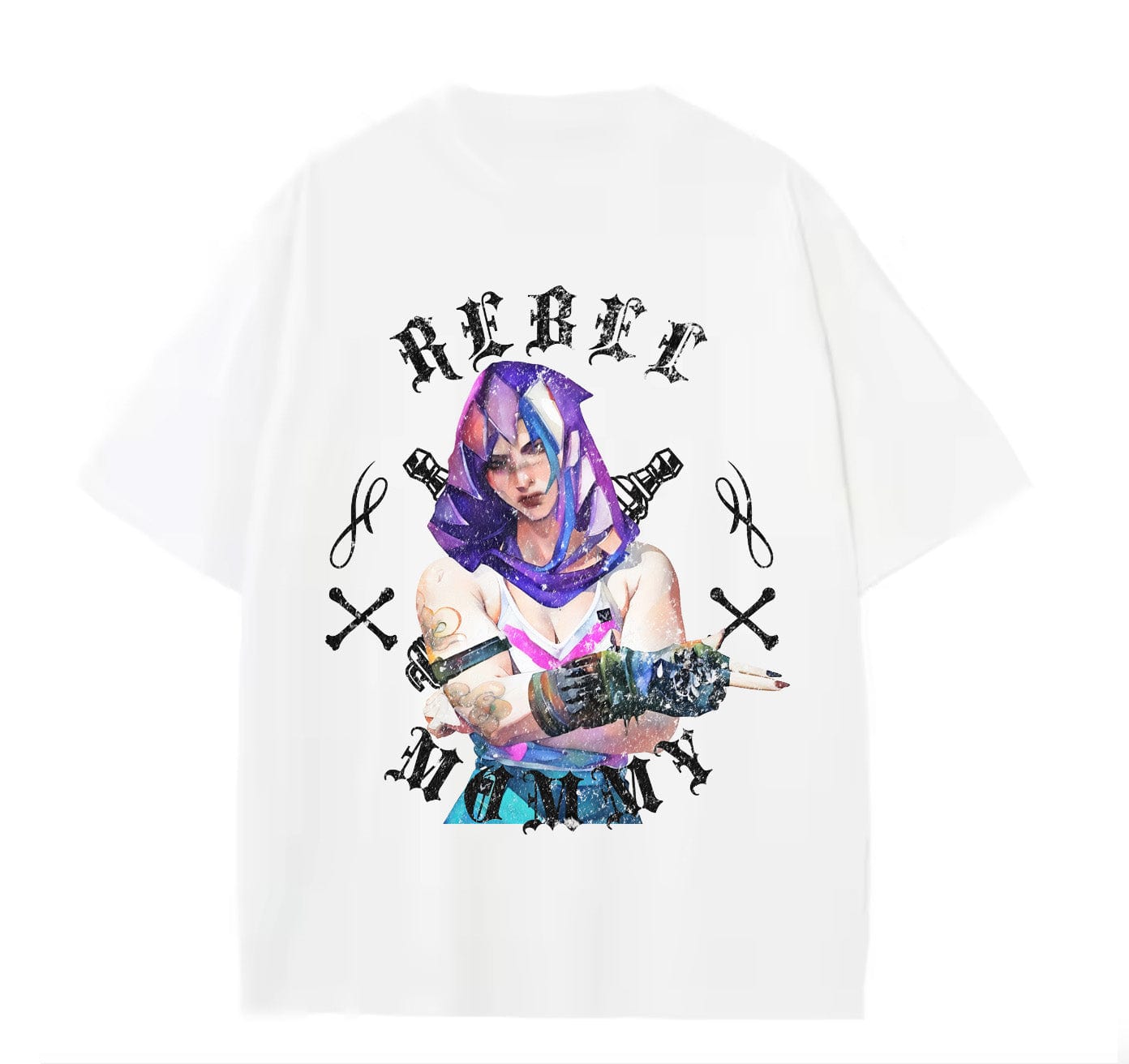 White / XS VI Rebel Mommy (Arcane) Anime Oversize T-shirt