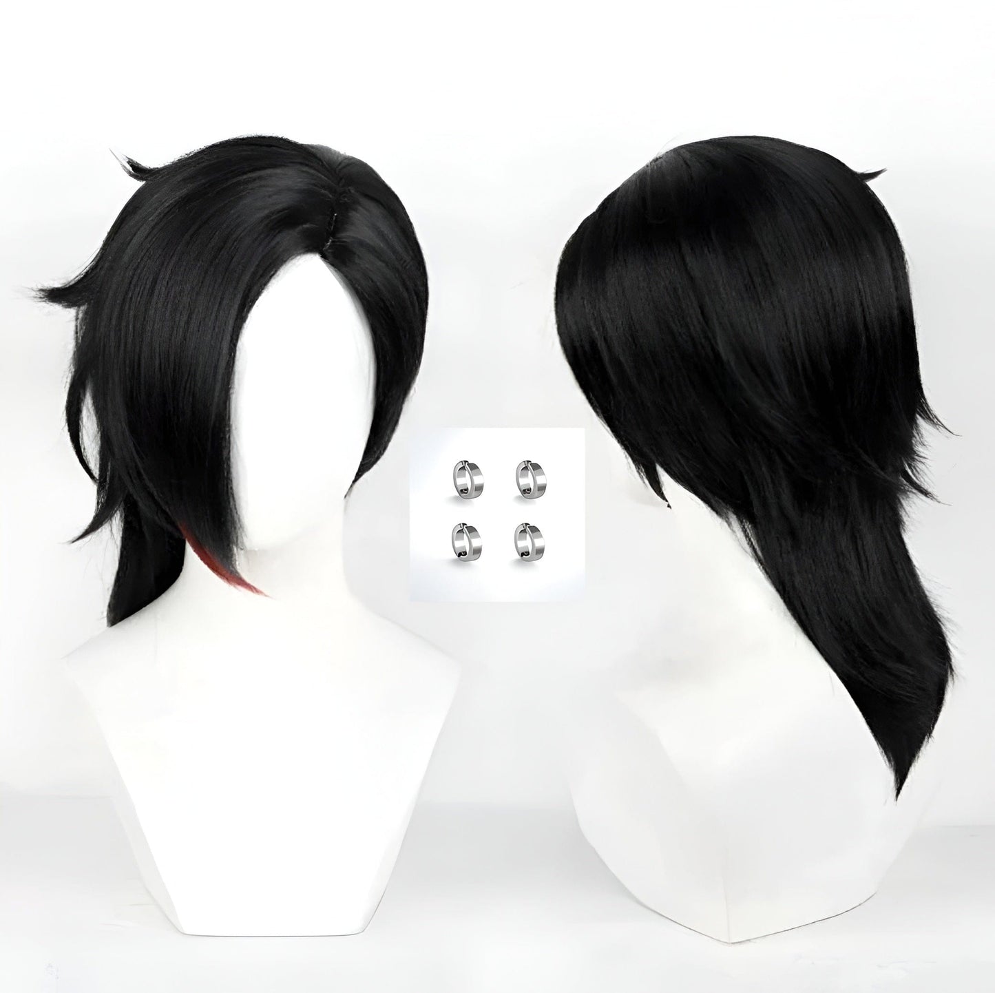 Wig & earrings / XS Vi Arcane Season 2 Vegan Leather Jacket & Accessories