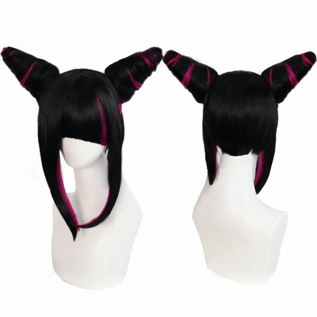 Wig Only / One Size Han Juri Cosplay Wig /Black Rose Red Wig Cosplay / Street Fighter Cosplay