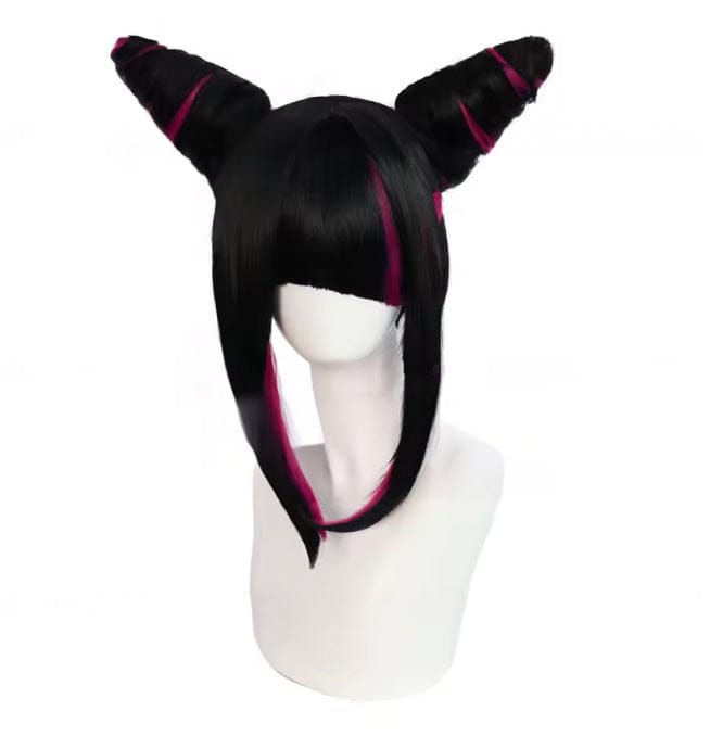 Wig Only / One Size Han Juri Cosplay Wig /Black Rose Red Wig Cosplay / Street Fighter Cosplay