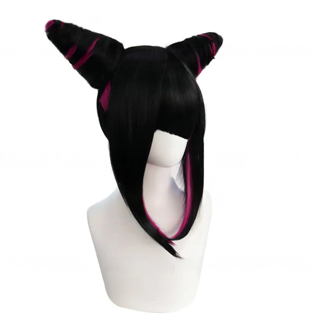 Wig Only / One Size Han Juri Cosplay Wig /Black Rose Red Wig Cosplay / Street Fighter Cosplay
