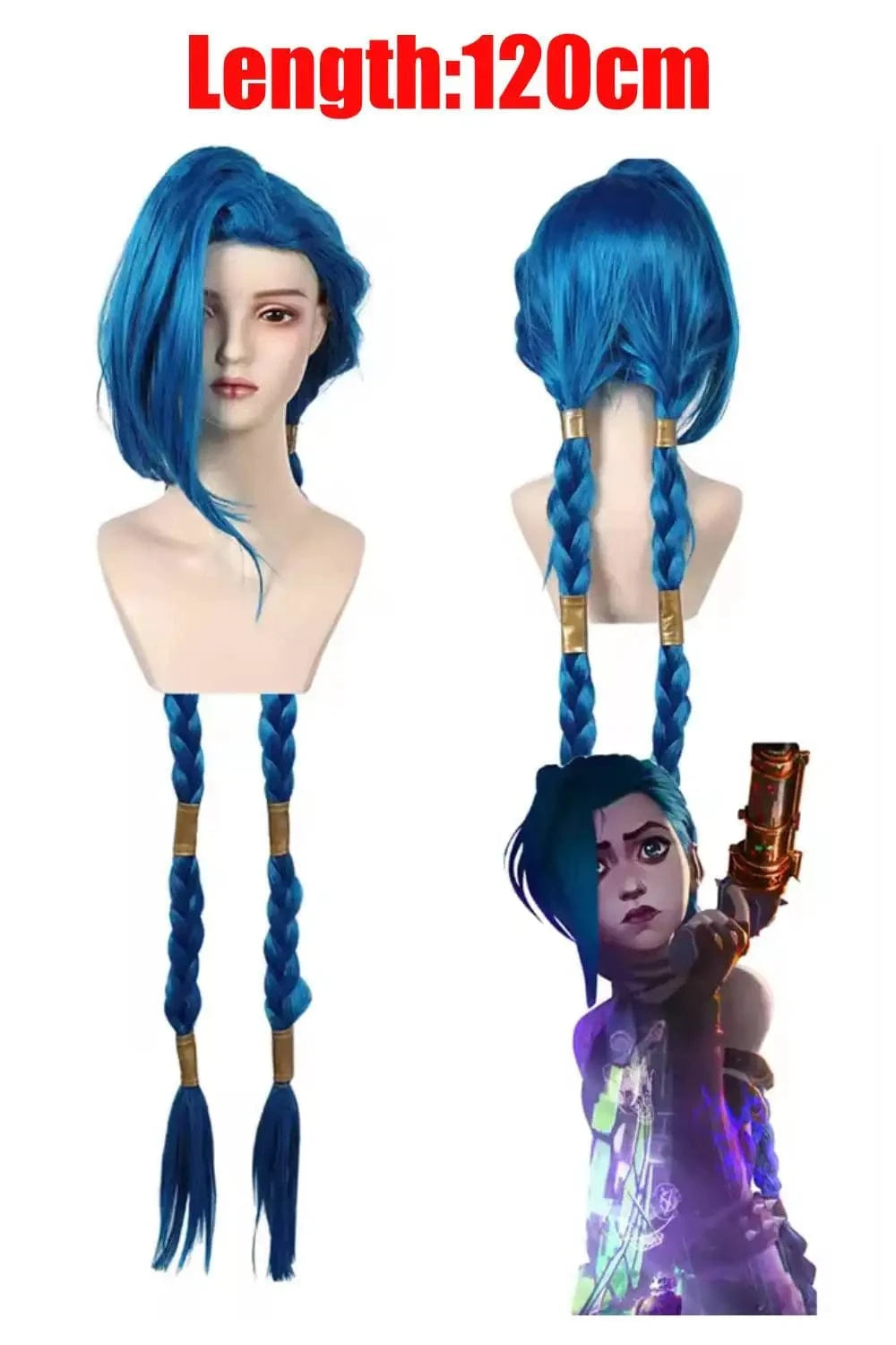 Wig / XXXL Jinx & Powder seasons 1 & 2 Cosplay Tier 1