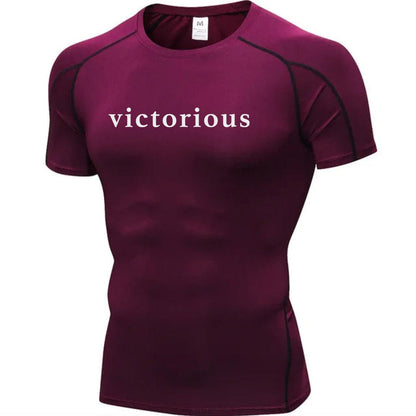 Wine red / S Victorious Muscle Pump Forge Compression Shirt (Unisex)