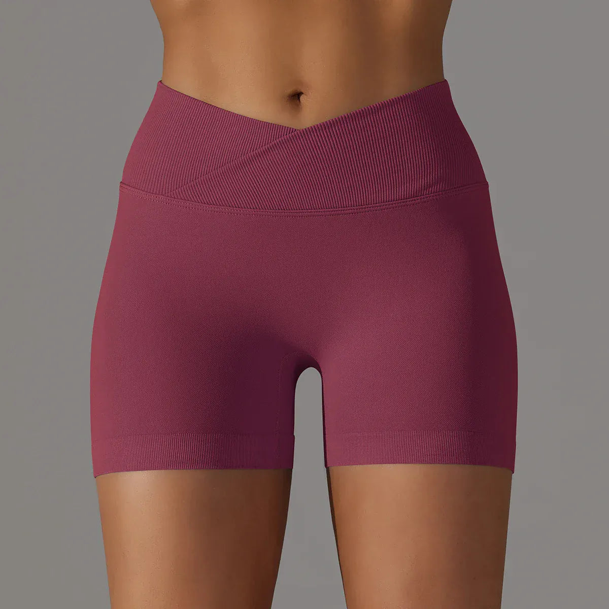 Wine Red / S Victorious Nomad Crossover Waist Shorts XXIIV