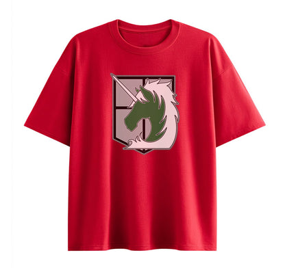 Wine Red / XS Brigade (Attack On Titan) Oversize T-Shirt