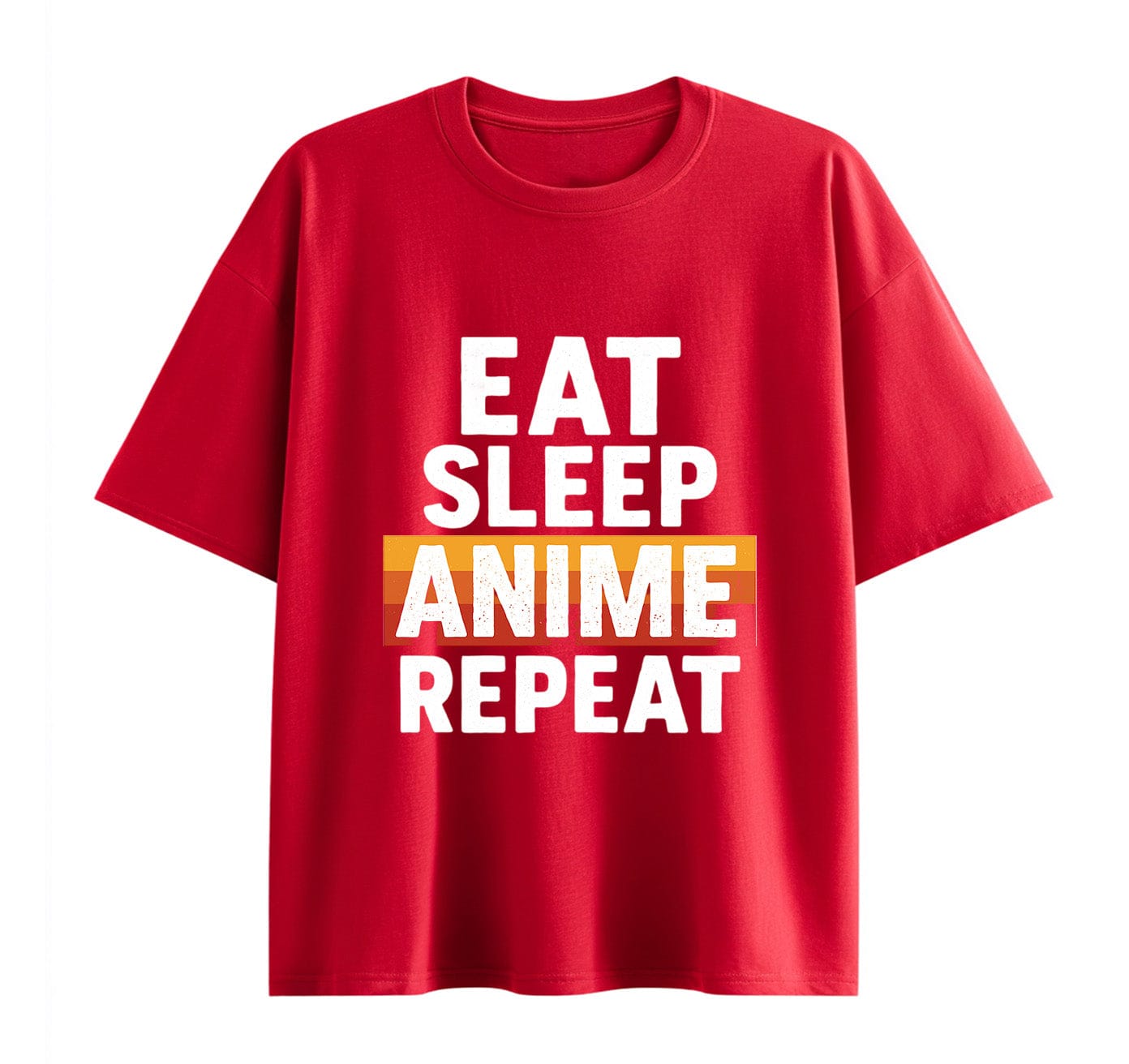 Wine Red / XS Eat Sleep Anime Repeat 1 Oversize T-Shirt