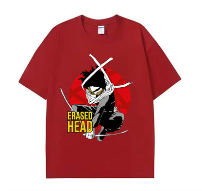Wine Red / XS Erased Head (My Hero Academia) Anime Oversize T-Shirt