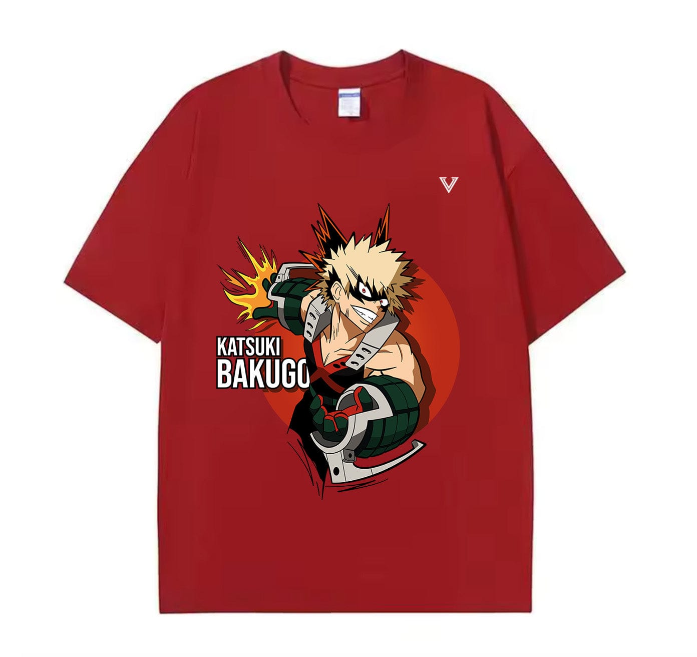 Wine Red / XS Katsuki Bakugo (My Hero Academia) Anime Oversize T-Shirt