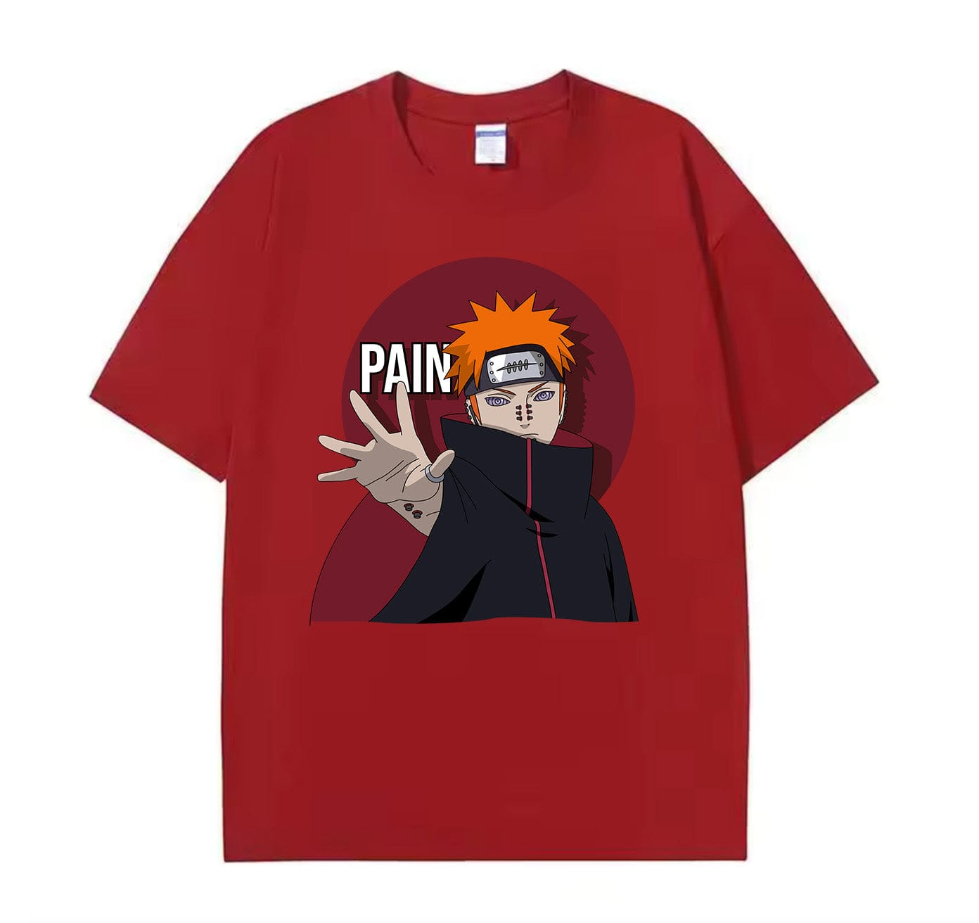 Wine Red / XS Pain (Naruto) Anime Oversize T-Shirt