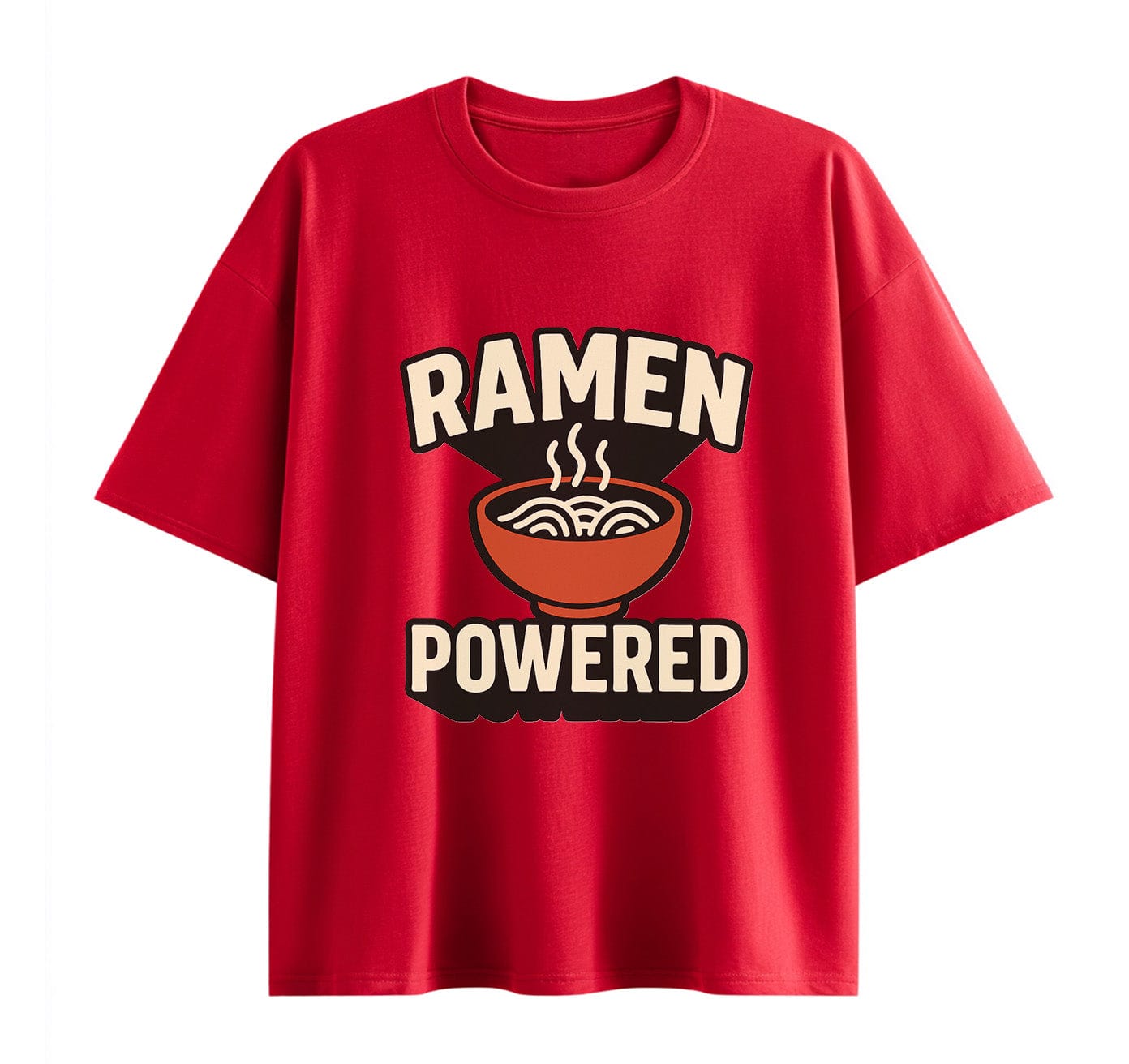 Wine Red / XS Ramen Powered Anime Oversize T-Shirt