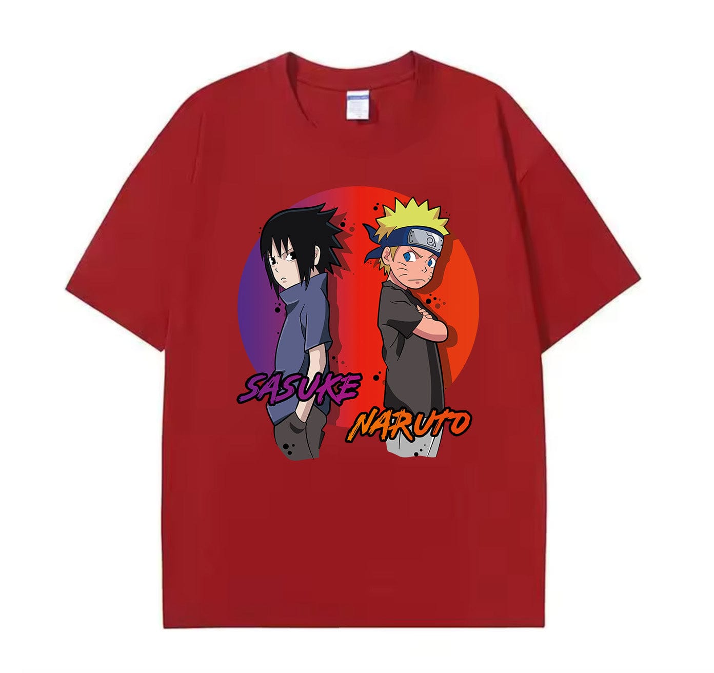 Wine Red / XS Sasuke (Naruto) Anime Oversize T-Shirt