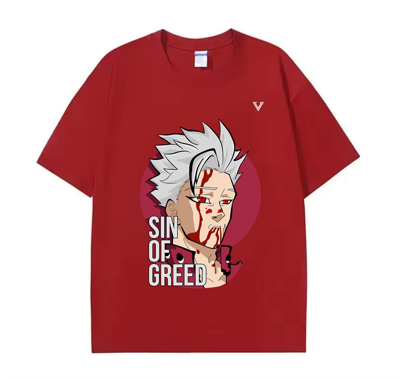 Wine Red / XS Sin of Greed (Seven Deadly Sins) Anime Oversize T-Shirt