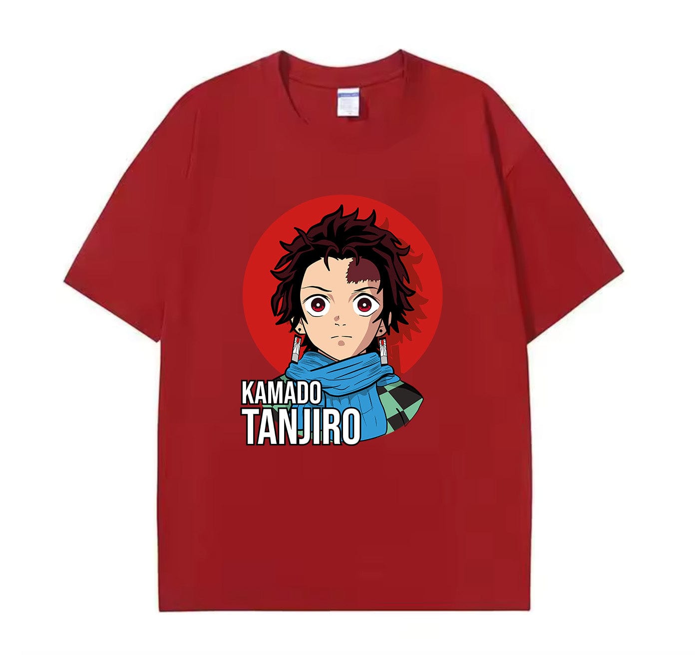 Wine Red / XS Tanjiro (Demon Slayer) Anime Oversize T-Shirt