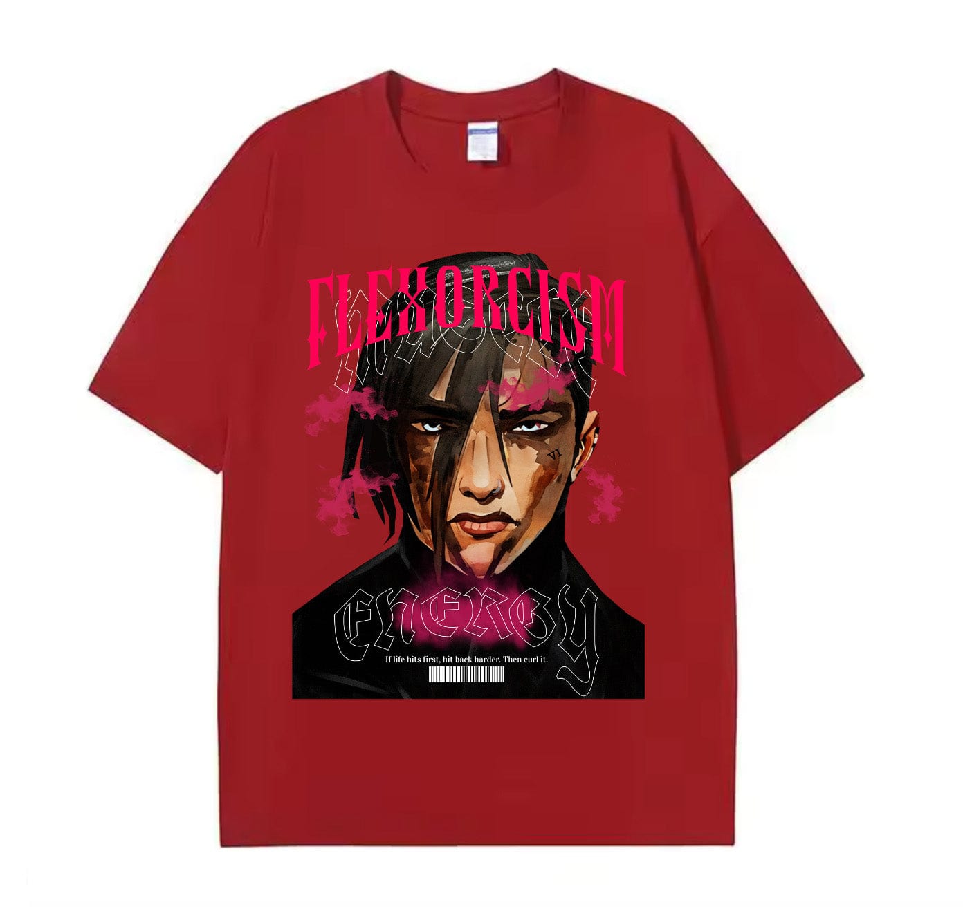 Wine Red / XS VI Flexorcism (Arcane) Anime Oversize T-shirt