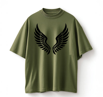 Leaf‑Swirl Symbol Anime Oversize T-Shirt