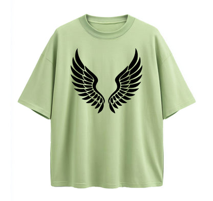 Leaf‑Swirl Symbol Anime Oversize T-Shirt