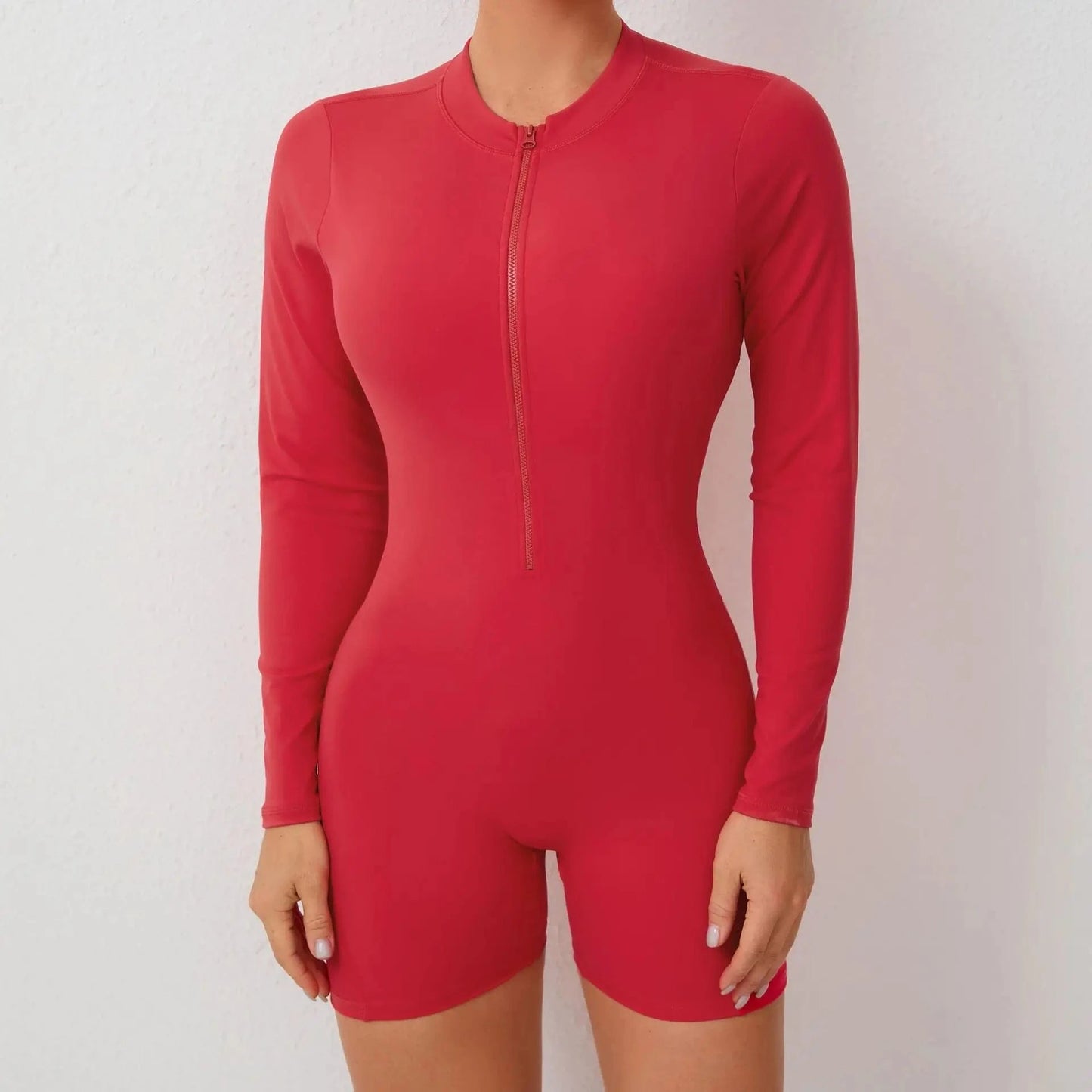 Women Backless Open Black Jumpsuit with Shorts / Gym One Piece Suit with Short / Bodycon (Comet)