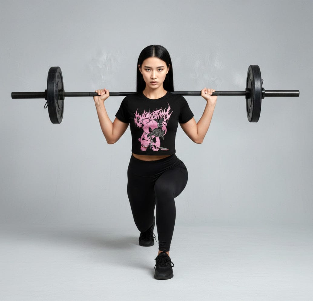 Women Cyber Sigil Bear Crop Top