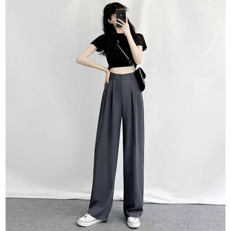 Women's 2025 Spring New Chic Long Sleeved Shirt+Vest+Casual Pants Three Piece Korean Elegant Casual Matching Set Female Suit