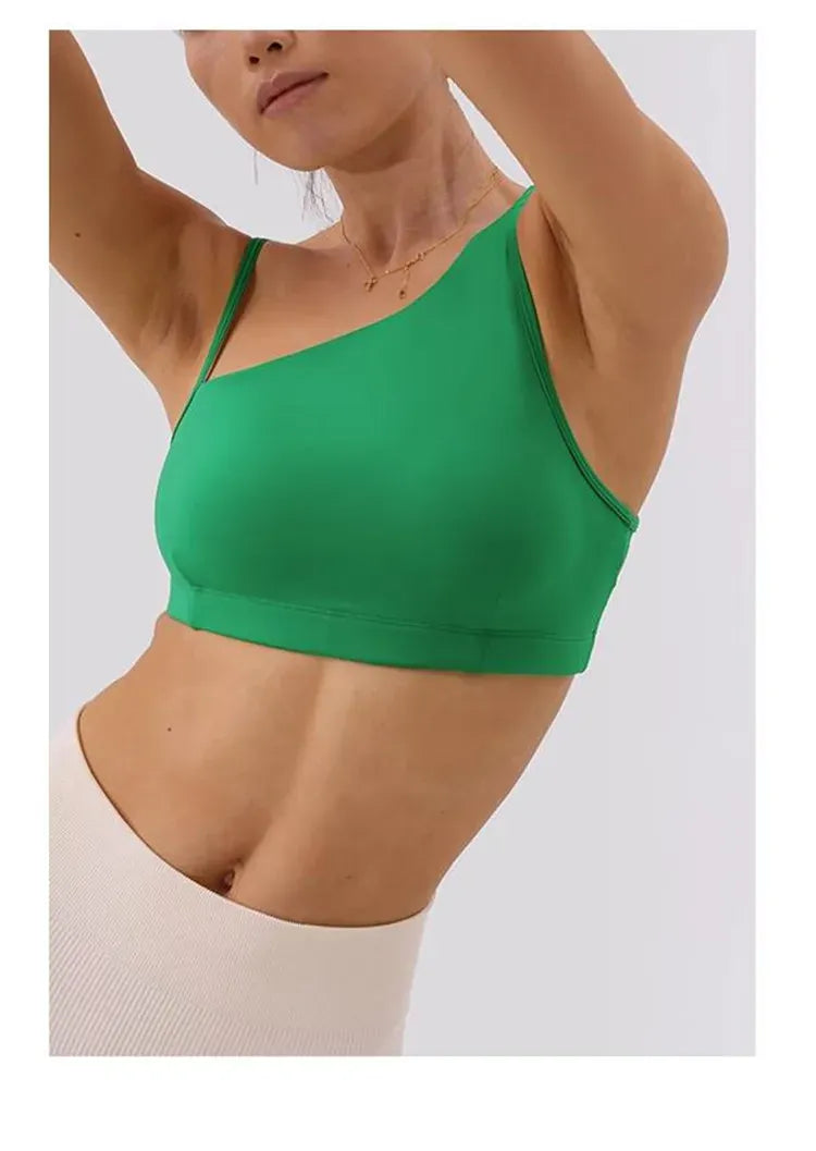 Women's Asymmetric Shoulder Straps Yoga Bra (Victorious SyncWear)
