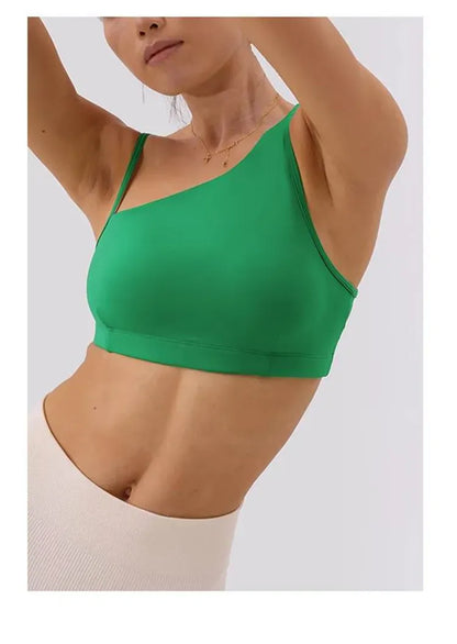 Women's Asymmetric Shoulder Straps Yoga Bra (Victorious SyncWear)