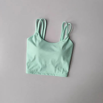 Women's Back knotted Sports Bra / High Impact Gym (Victorious Titanium Mesh)