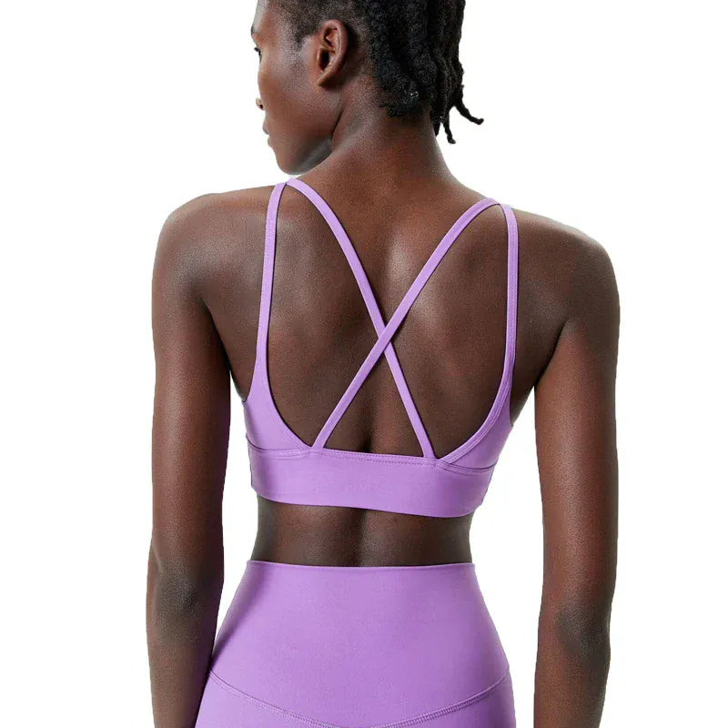 Women's Buttery Soft V-Neckline Sports Bra / Gym Bra High Impact (Victorious TechWeave)