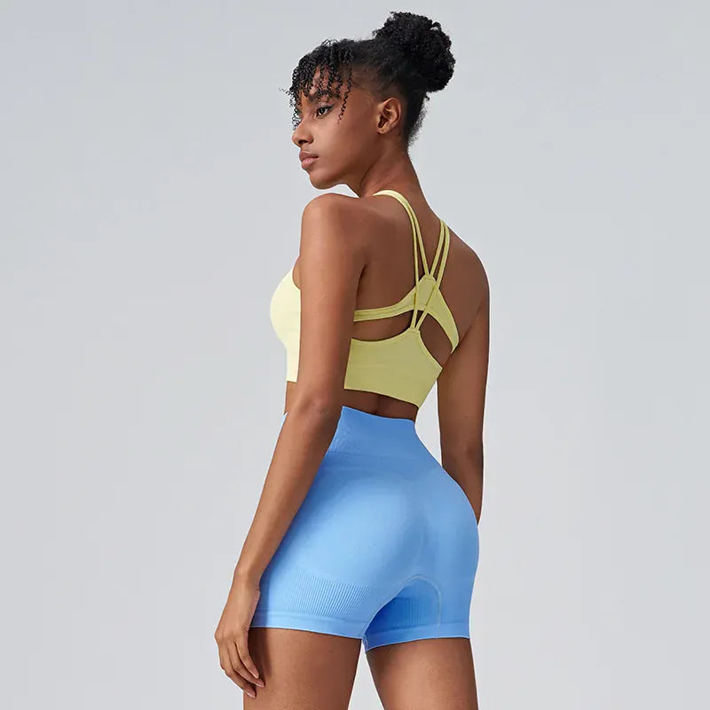 Women's Cross Back Sports Bra/ High-intensity Fixed Cup Shockproof Bra (Victorious Lumen Circuit Bra)