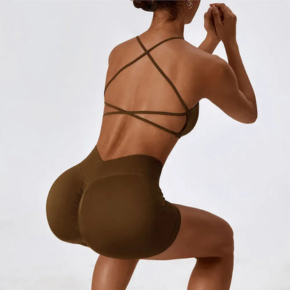 Women'S Gym Yoga Set/ Moisture Wicking Full Sets/ Short & Bra (Victorious AlpFlex)