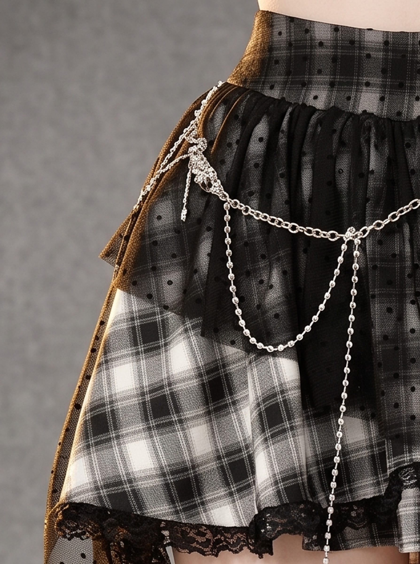 Women's Harajuku Goth Skirt/Black & Grey