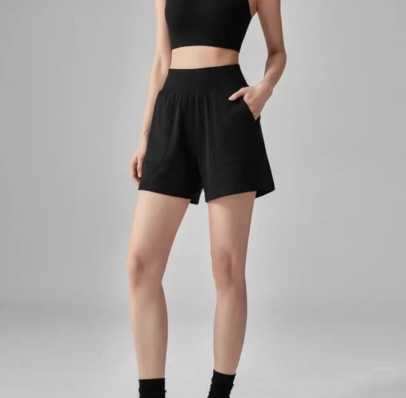Women's High Waist Pocket Shorts/ Quick Dry Breathable Shorts
